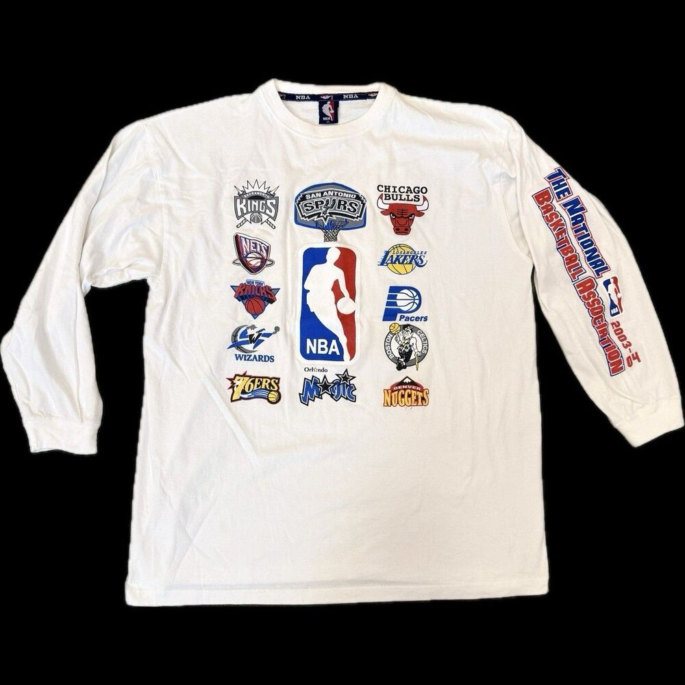 NBA Team Logo Long sleeve T shirt men’s XXL 2003-2004 Season Vintage